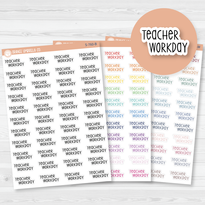 Teacher Workday Script Planner Stickers | F3  | S-760