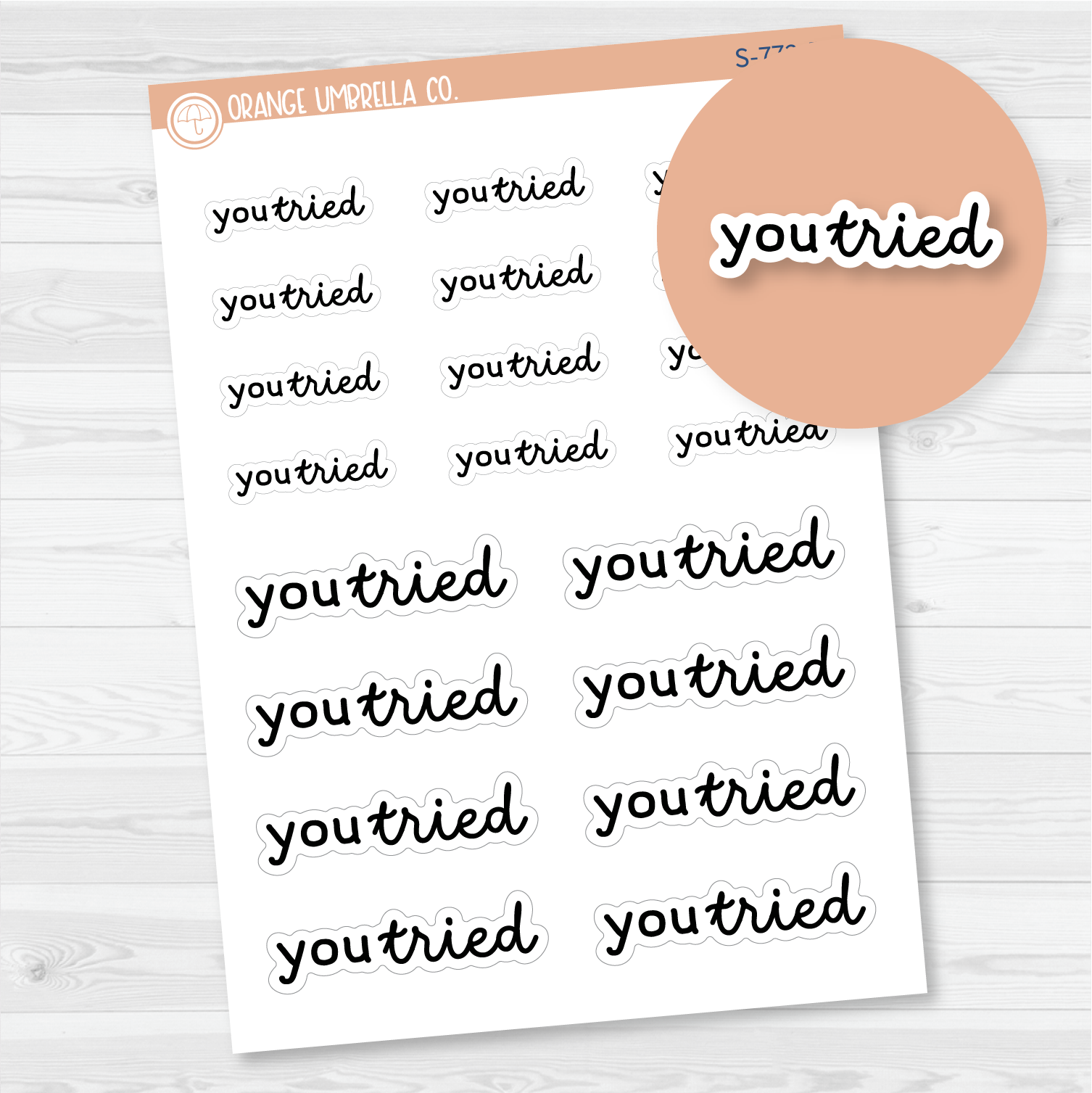 You Tried Quote Script Planner Sticker | F16 | S-772-B
