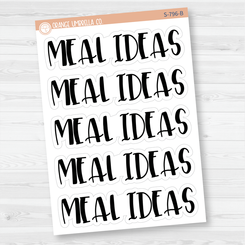 Meal Ideas Header Script Planner Stickers | F1 | S-796-B