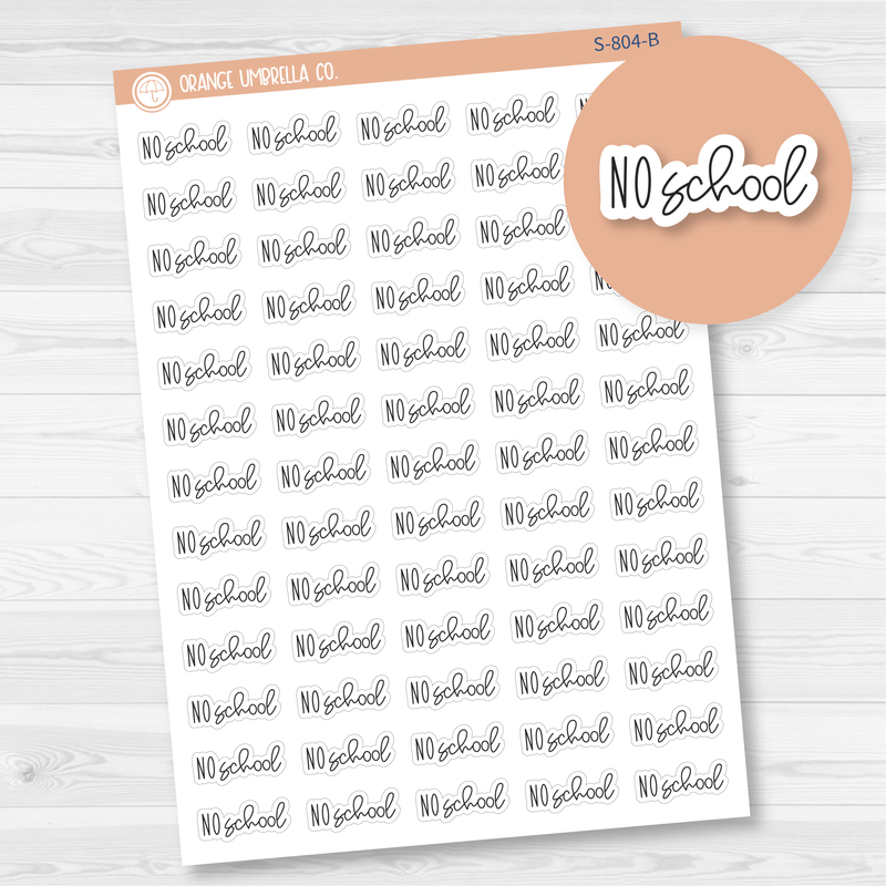 No School Script Planner Stickers | FC12 | S-804-B