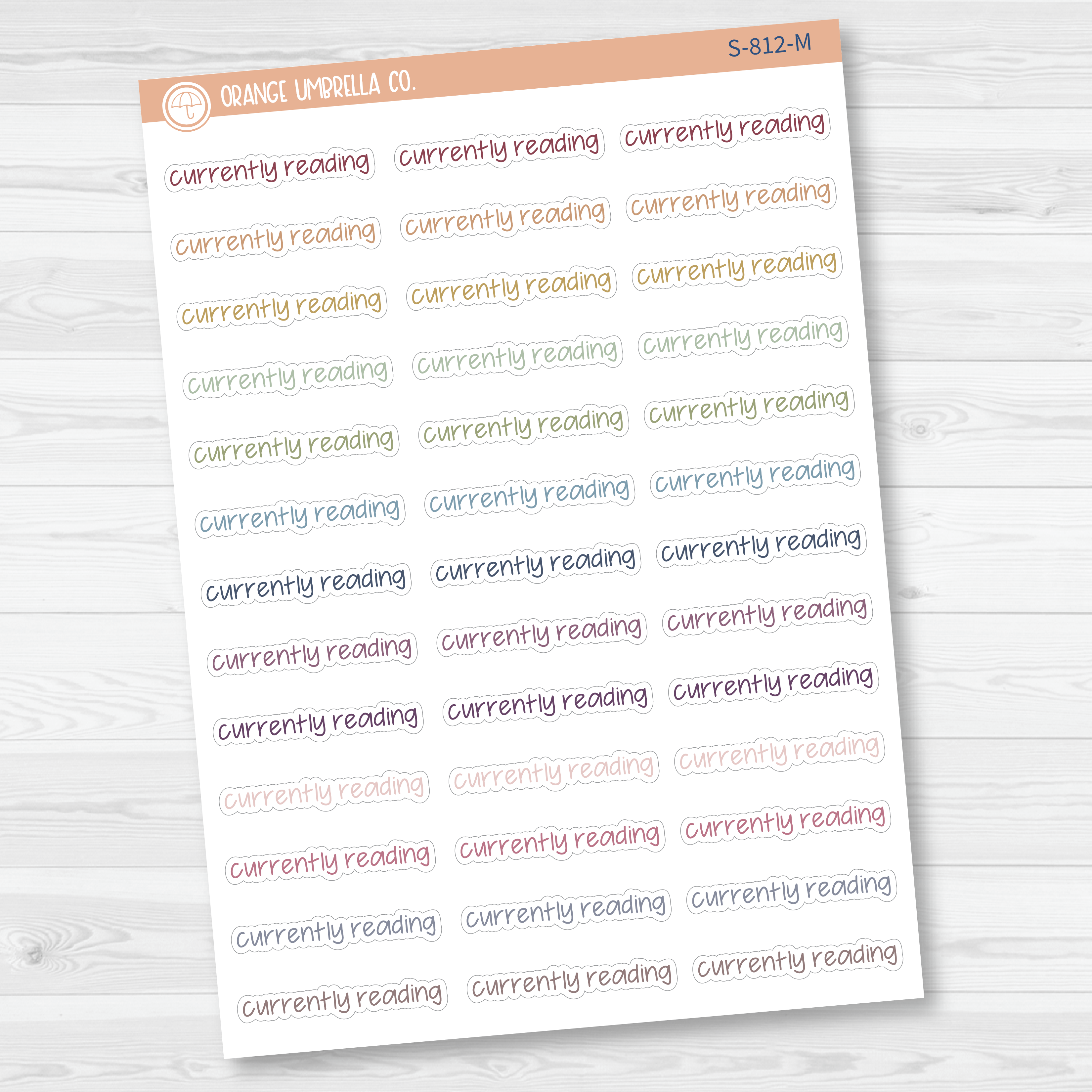 Currently Reading Jen Plans Script Planner Stickers | FJP | S-812
