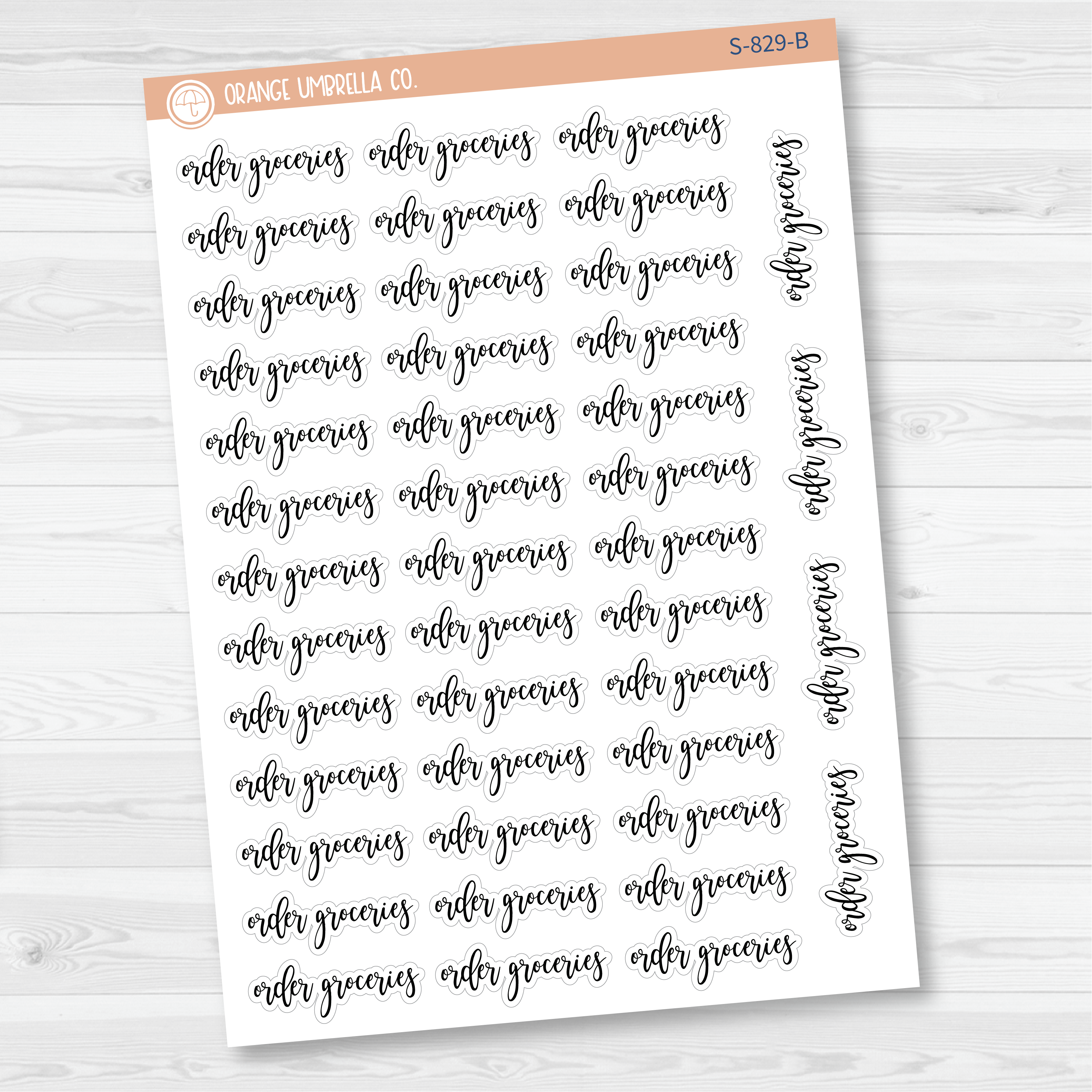 Order Groceries Script Planner Stickers | F2 | S-829