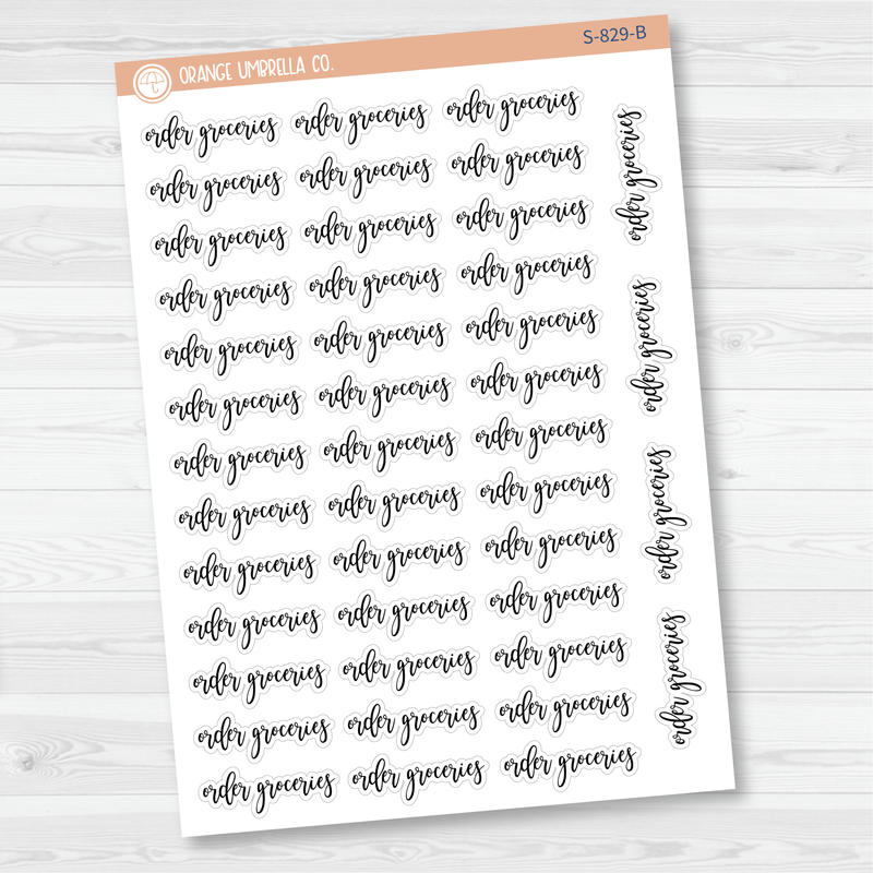 Order Groceries Script Planner Stickers | F2 | S-829