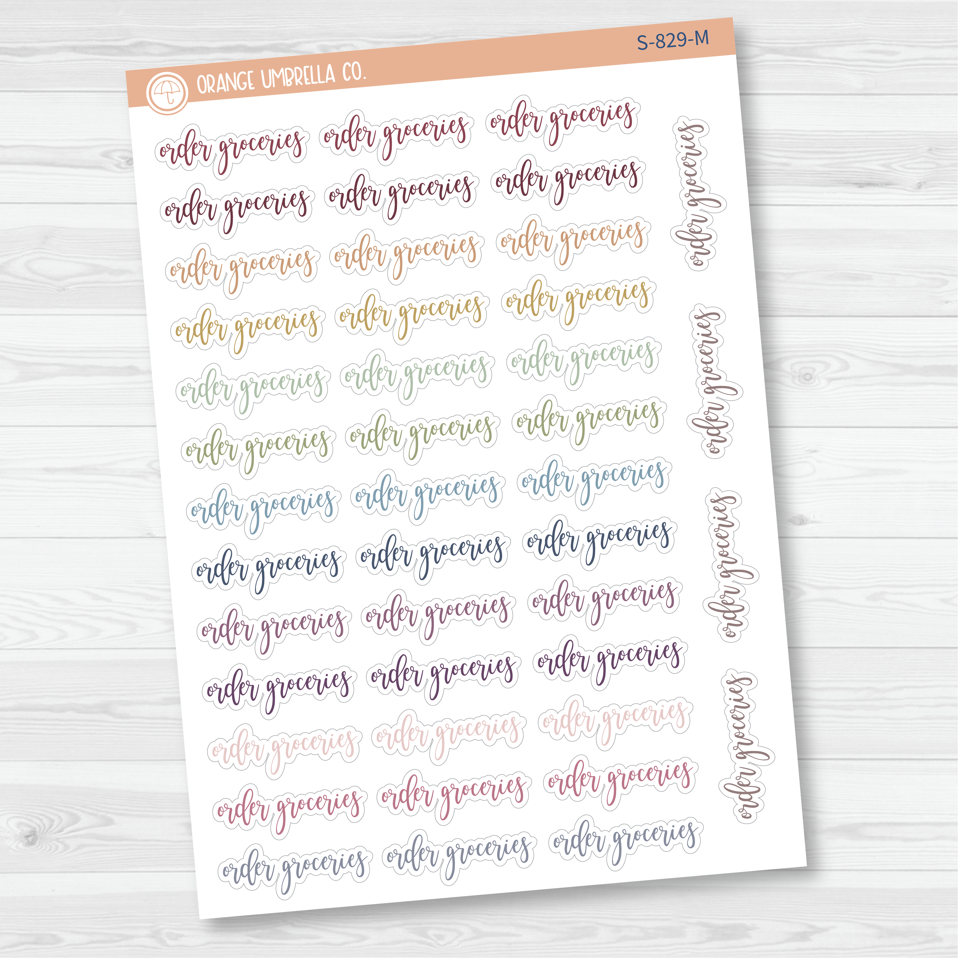 Order Groceries Script Planner Stickers | F2 | S-829