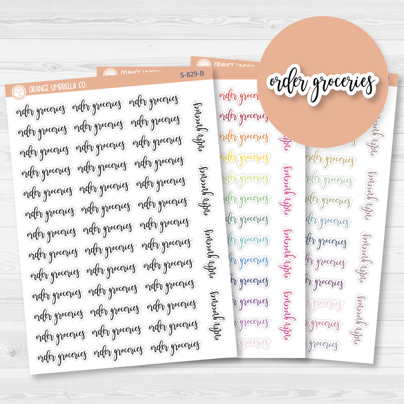 Order Groceries Script Planner Stickers | F2 | S-829