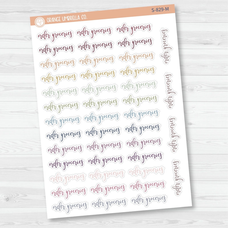 Order Groceries Script Planner Stickers | F2 | S-829