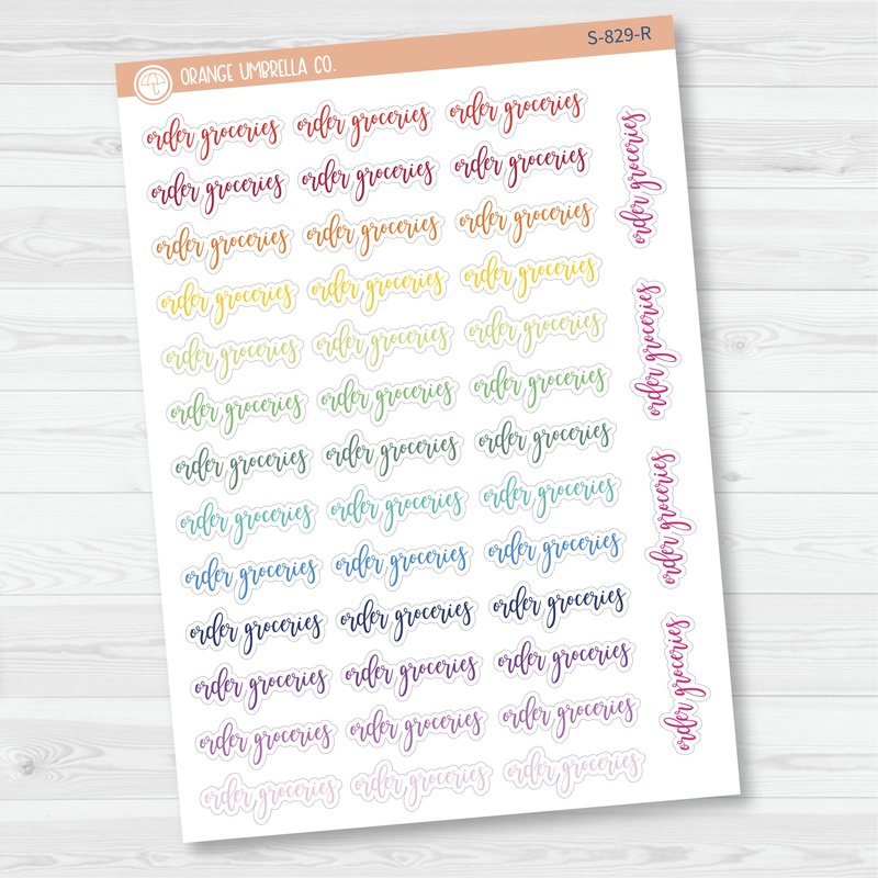 Order Groceries Script Planner Stickers | F2 | S-829