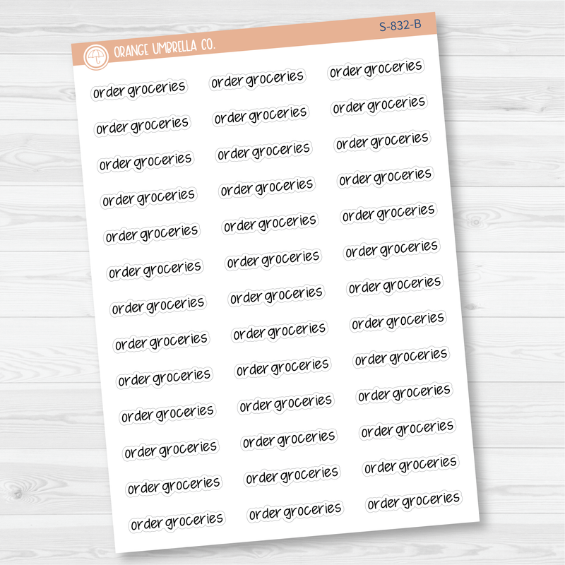 Order Groceries Jen Plans Script Planner Stickers | FJP | S-832