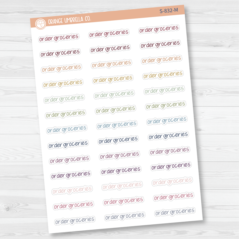 Order Groceries Jen Plans Script Planner Stickers | FJP | S-832