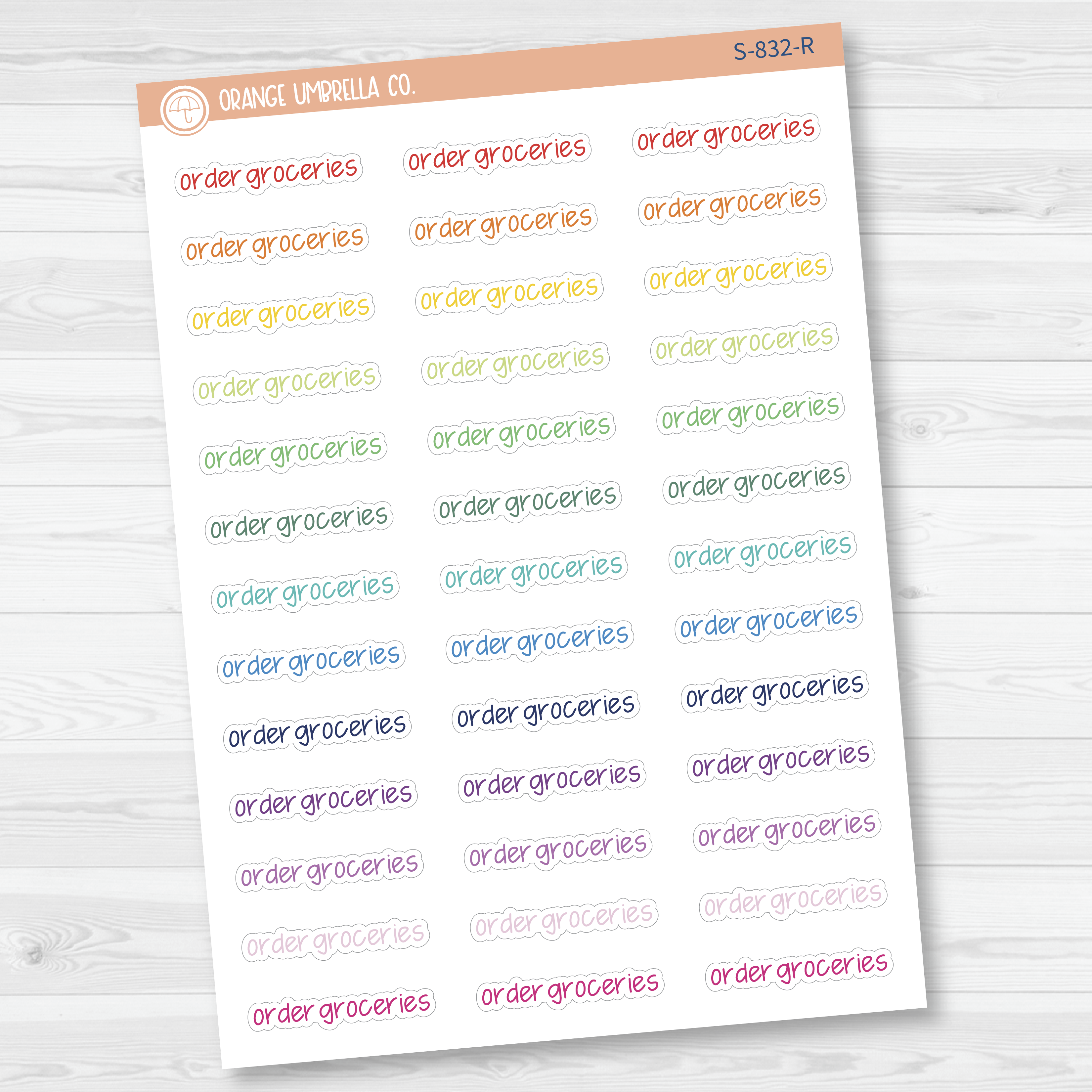 Order Groceries Jen Plans Script Planner Stickers | FJP | S-832