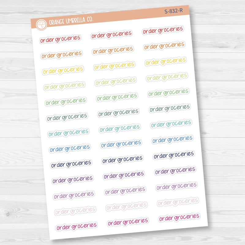 Order Groceries Jen Plans Script Planner Stickers | FJP | S-832