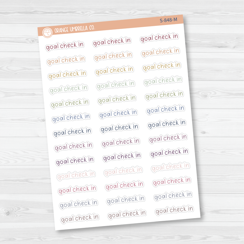 Goal Check In Julie's Plans Script Planner Stickers | JF | S-848