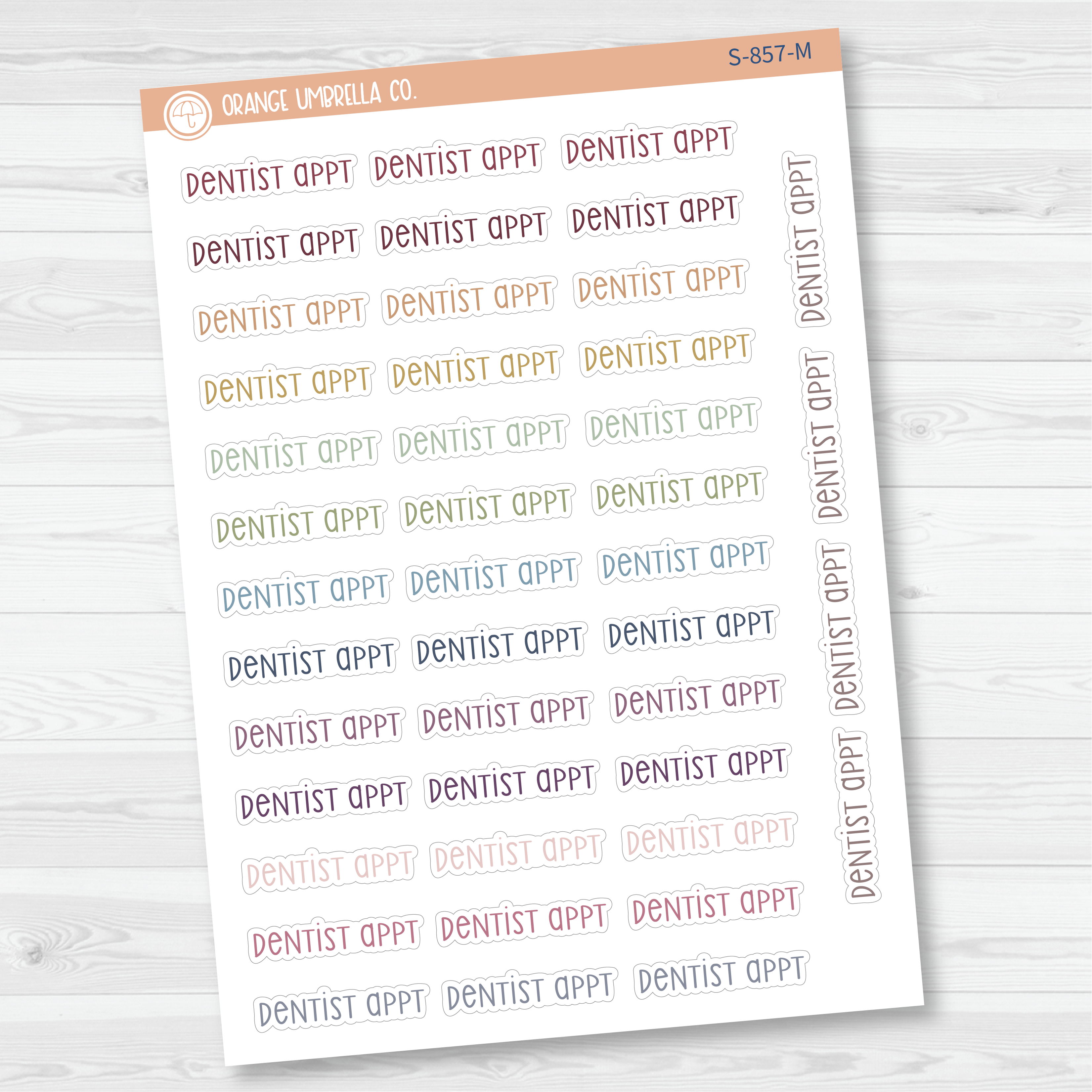 Dentist Appt Script Planner Stickers | F3 | S-857