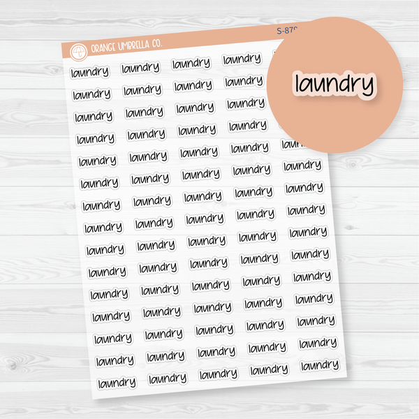 Laundry Jen Plans Script Planner Stickers | FJP Clear Matte | S-879-BCM