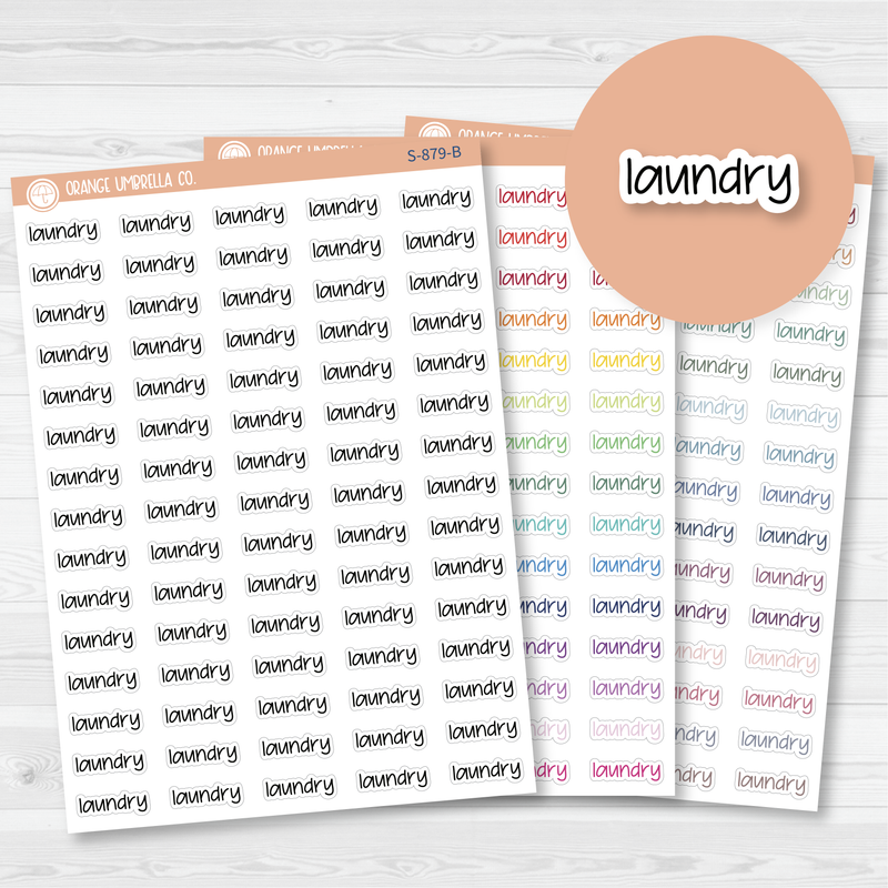 Laundry Jen Plans Script Planner Stickers | FJP  | S-879 / 921-031