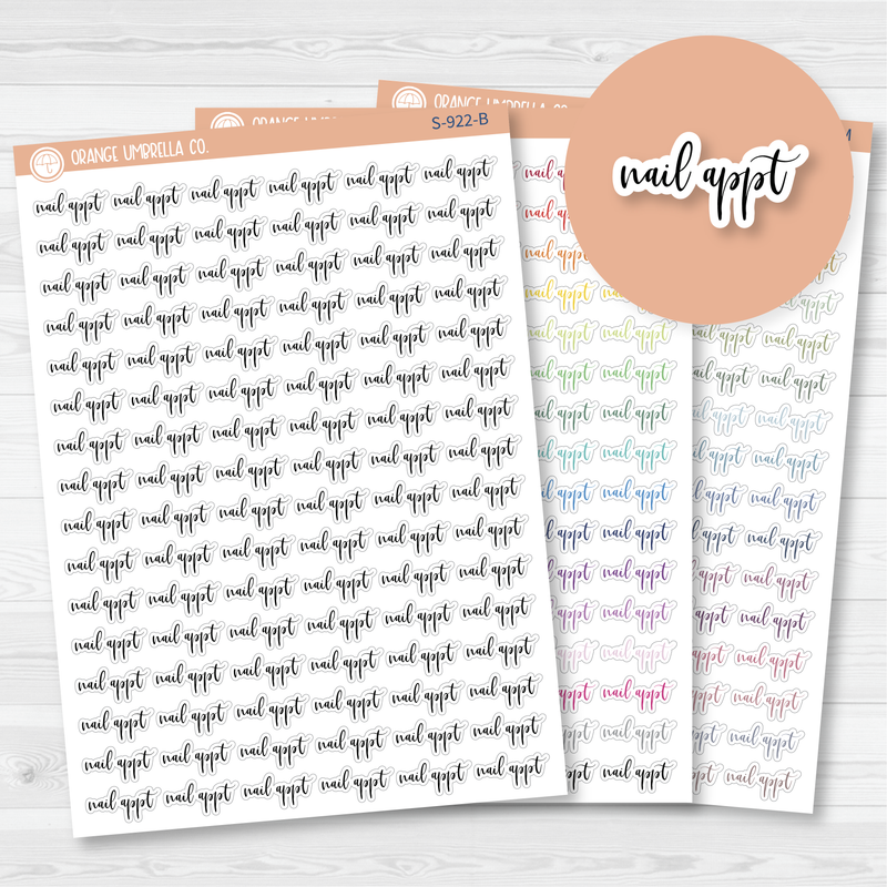 Nail Appointment Script Planner Stickers | F2 | S-922