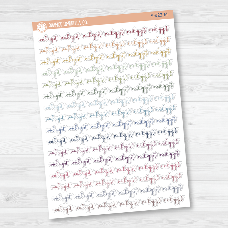 Nail Appointment Script Planner Stickers | F2 | S-922