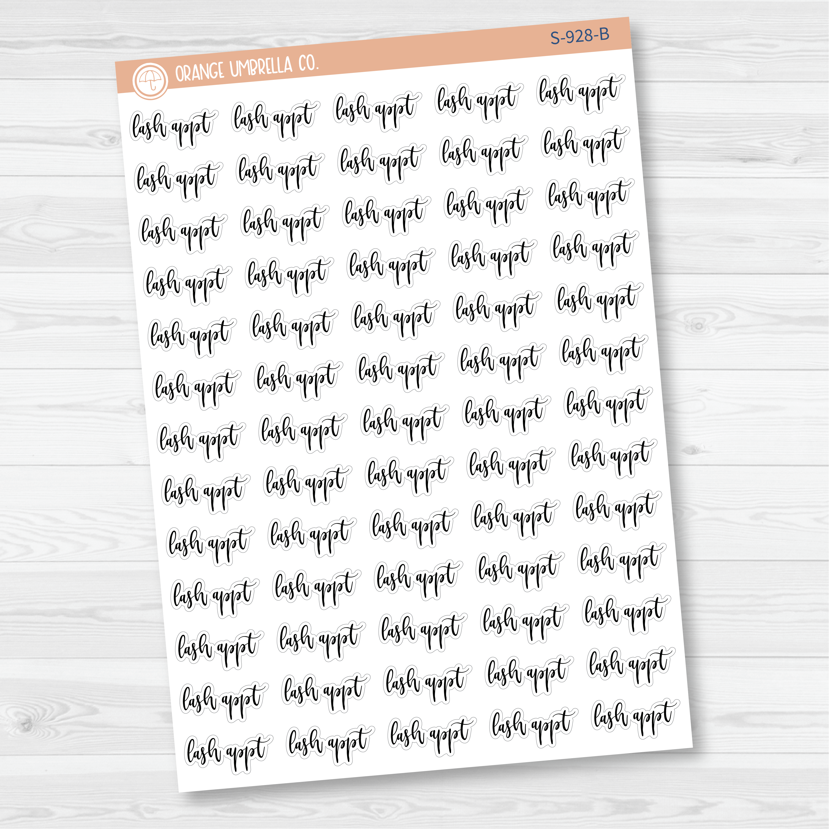 Lash Appt Script Planner Stickers | F2 | S-928