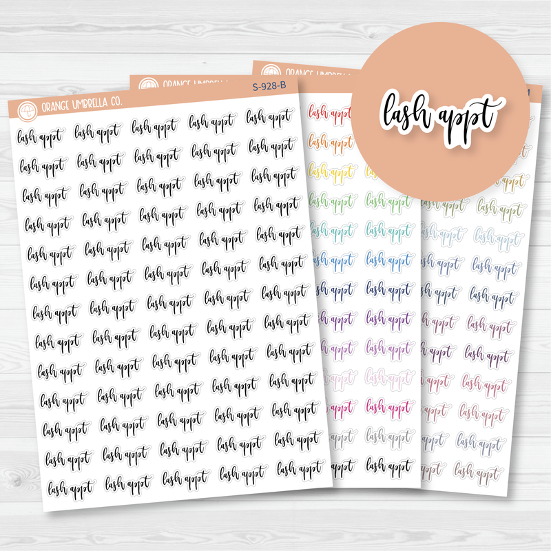 Lash Appt Script Planner Stickers | F2 | S-928