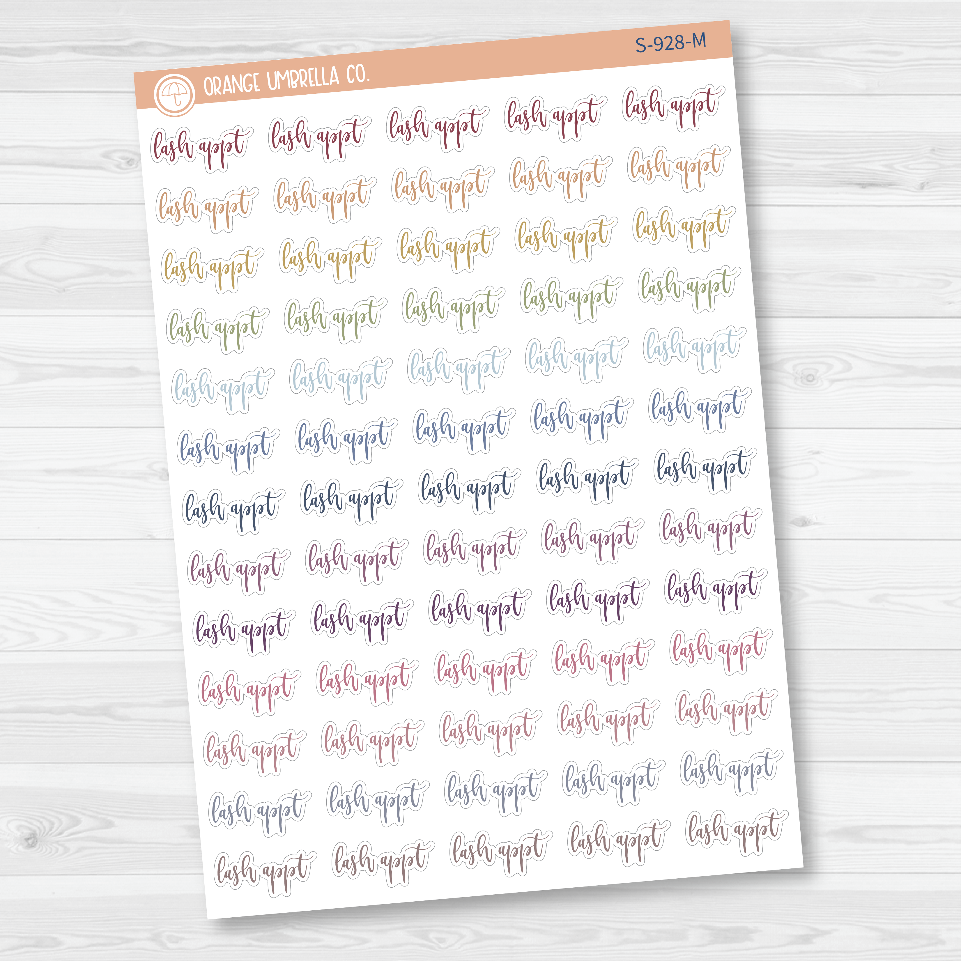 Lash Appt Script Planner Stickers | F2 | S-928