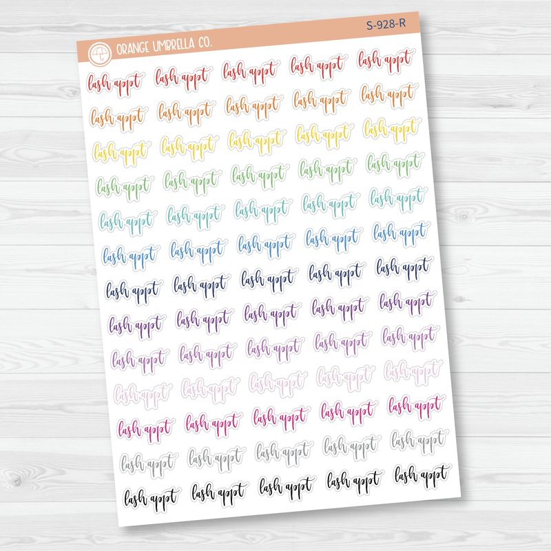 Lash Appt Script Planner Stickers | F2 | S-928