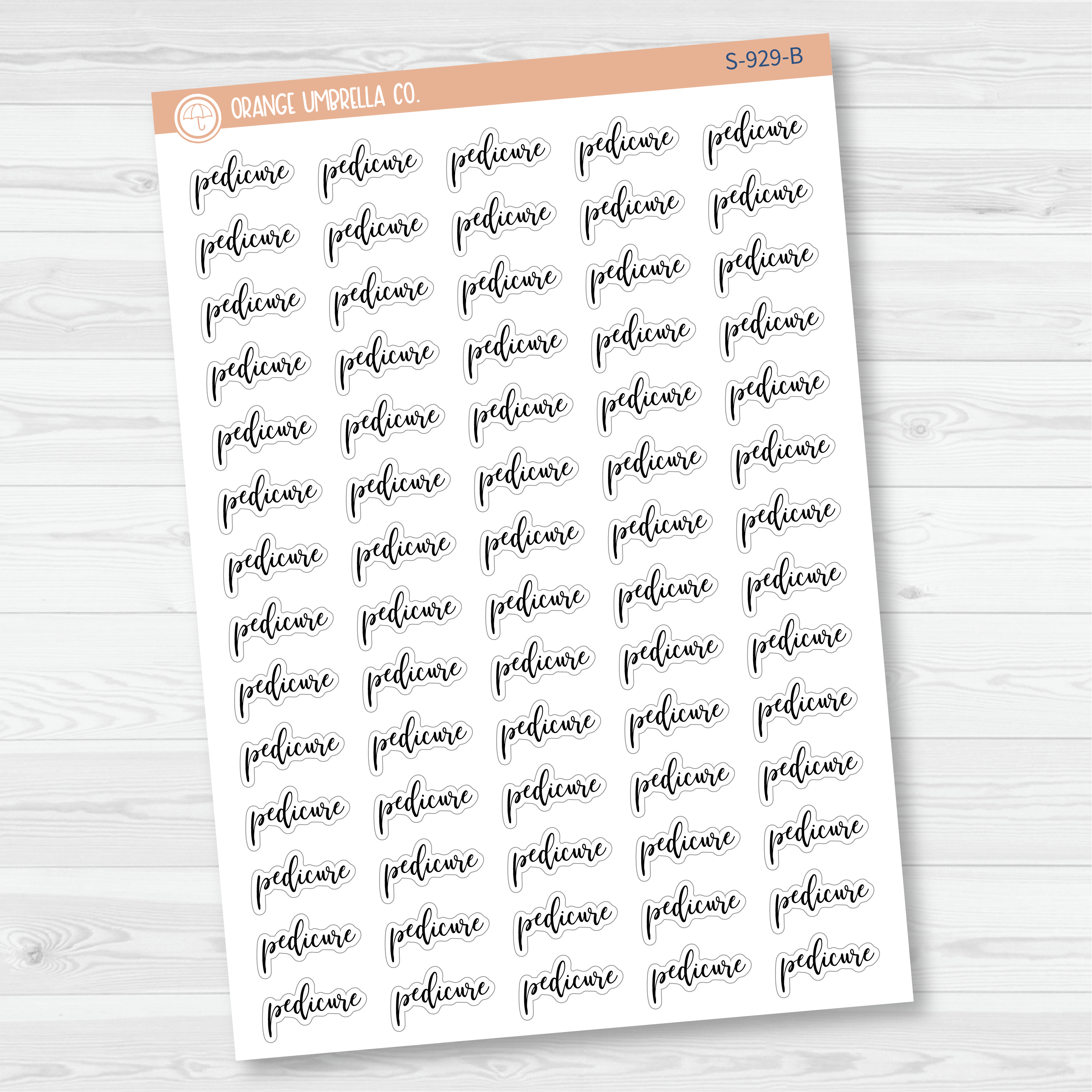 Pedicure Script Planner Stickers | F2 | S-929