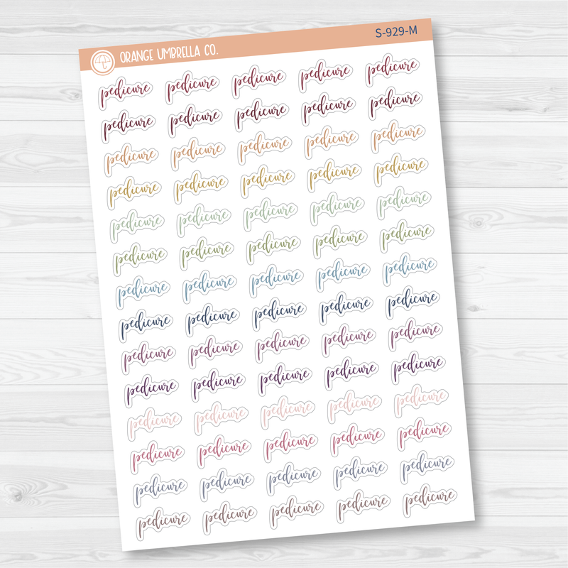 Pedicure Script Planner Stickers | F2  | S-929 \ 915-006