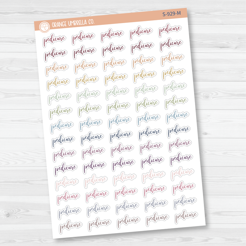 Pedicure Script Planner Stickers | F2  | S-929