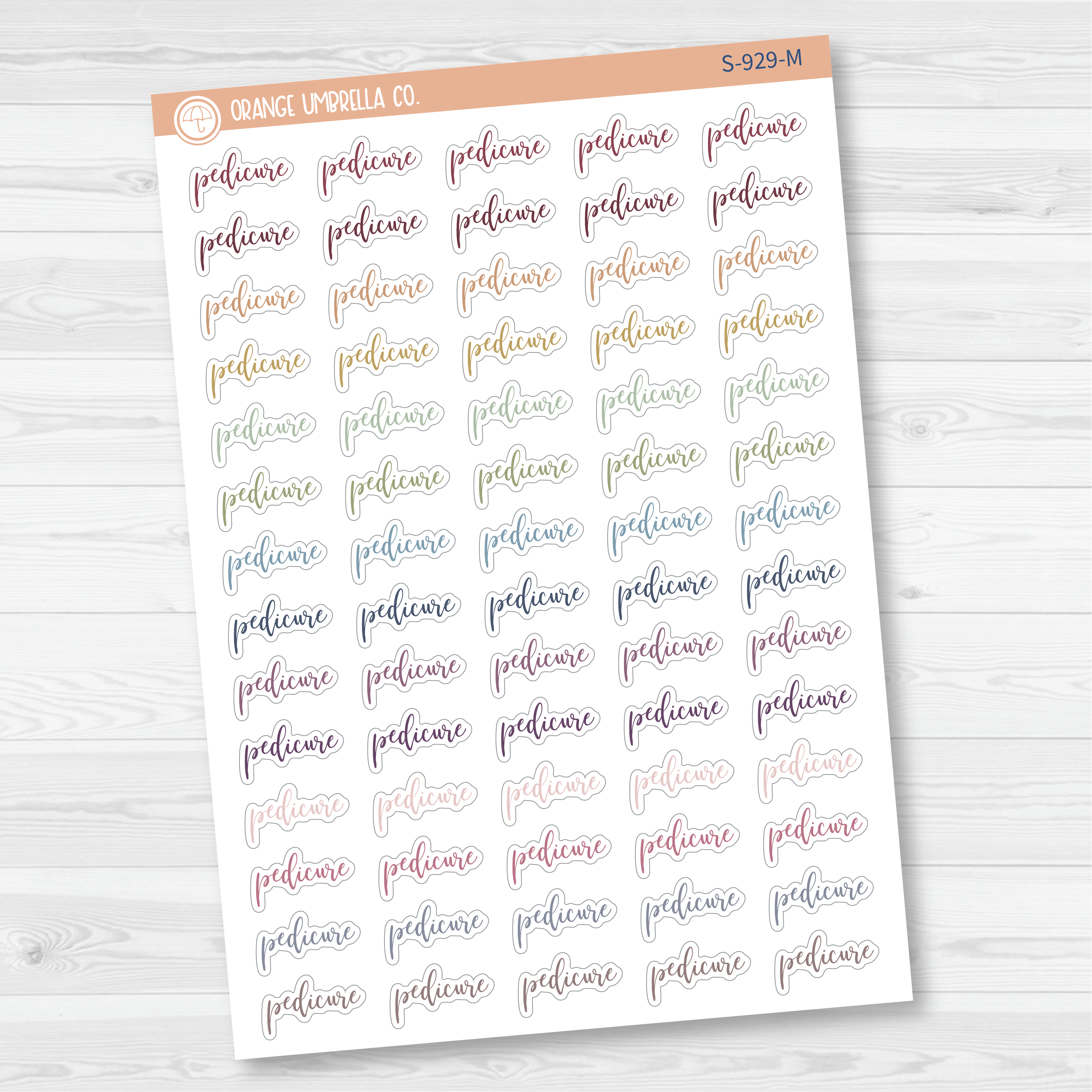 Pedicure Script Planner Stickers | F2 | S-929