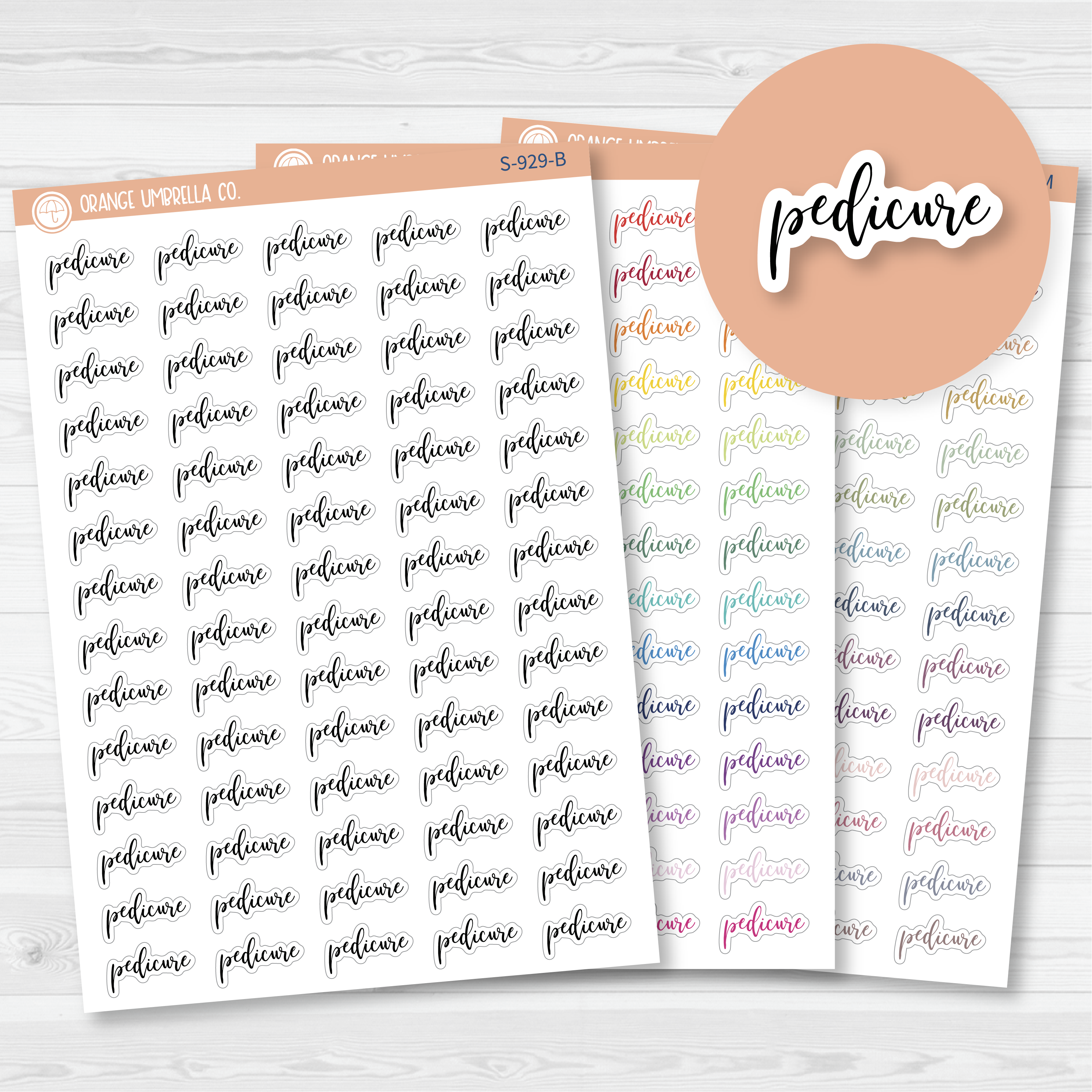 Pedicure Script Planner Stickers | F2  | S-929