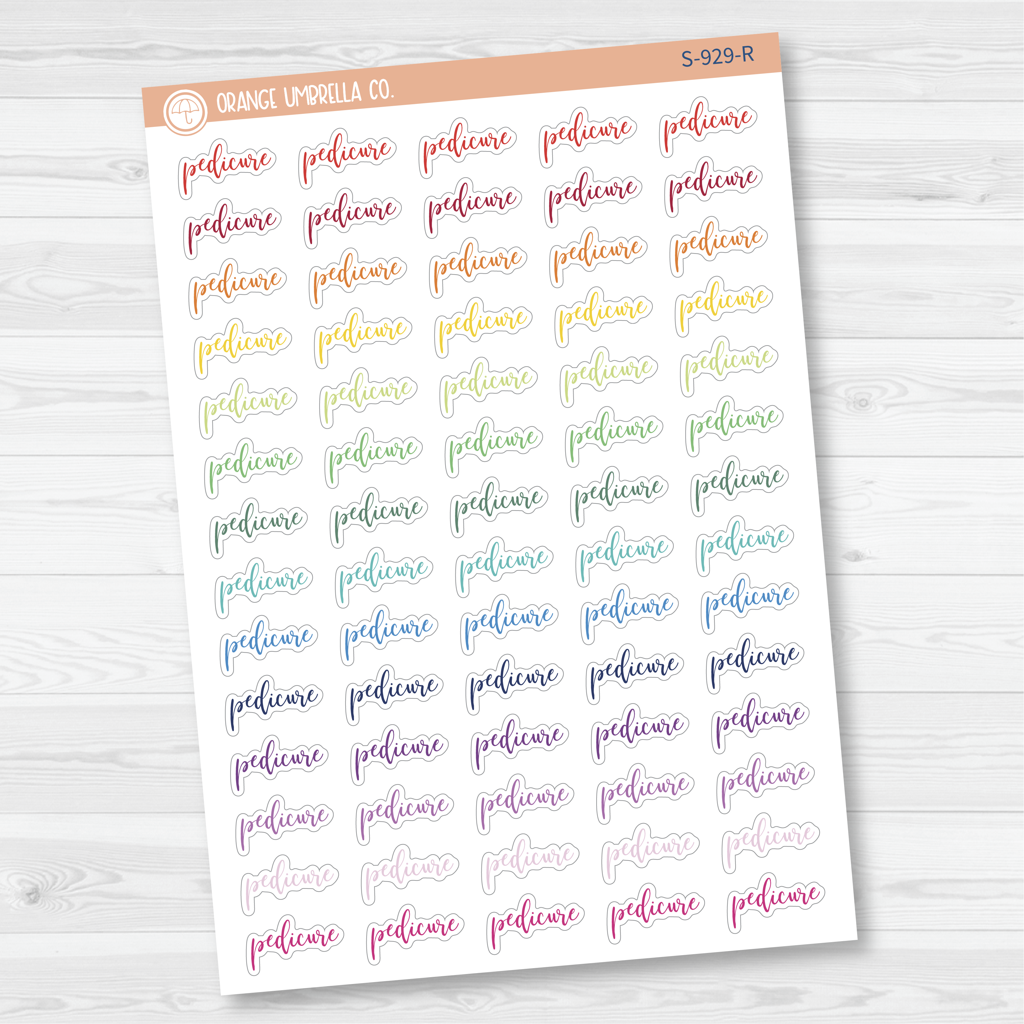 Pedicure Script Planner Stickers | F2 | S-929