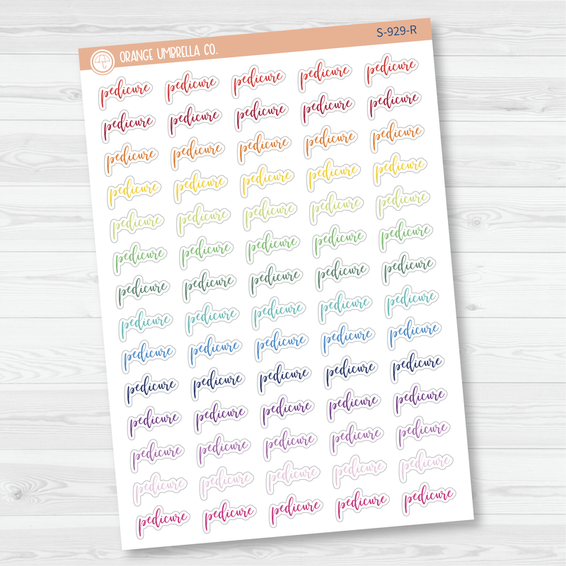 Pedicure Script Planner Stickers | F2 | S-929