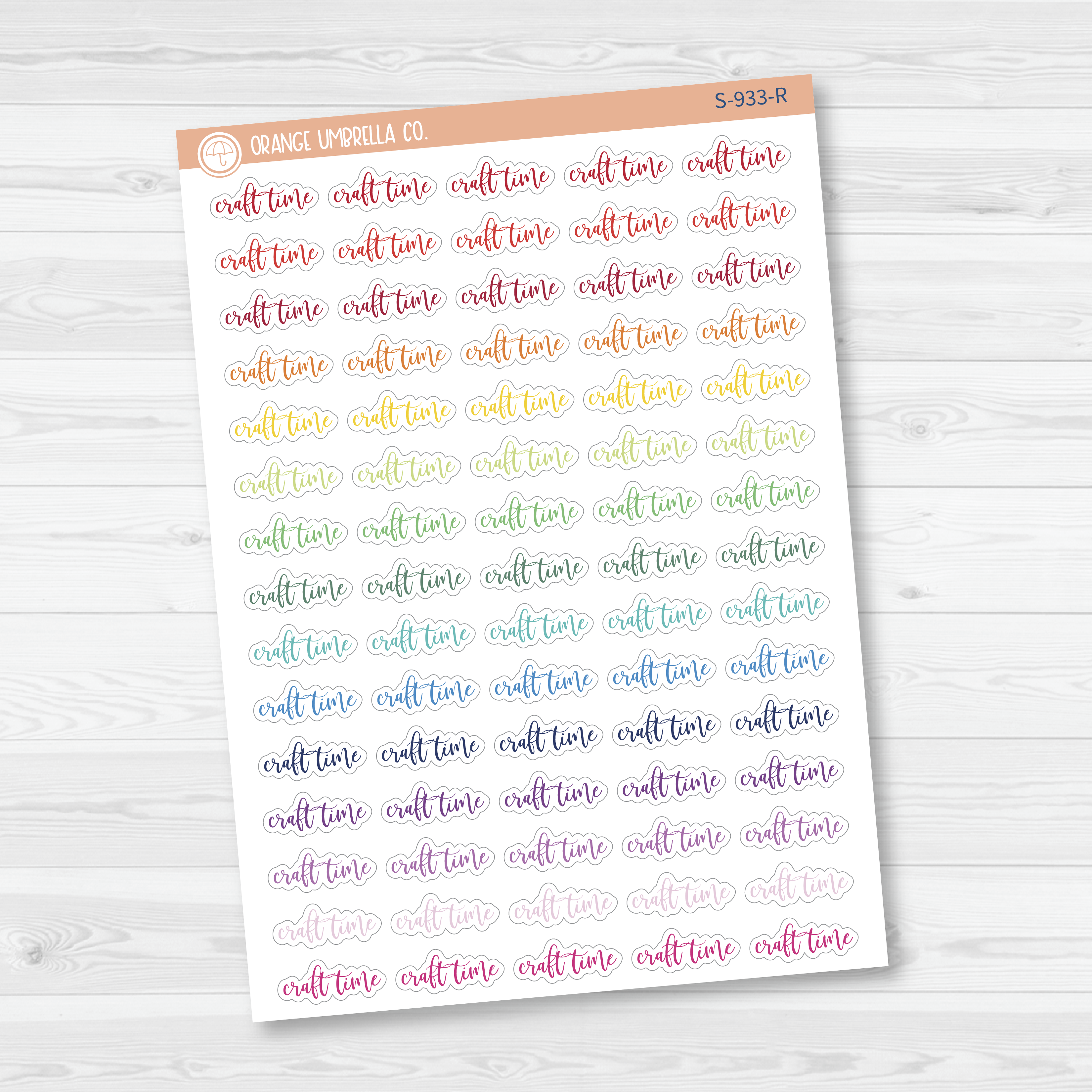 Craft Time Script Planner Stickers | F2 | S-933