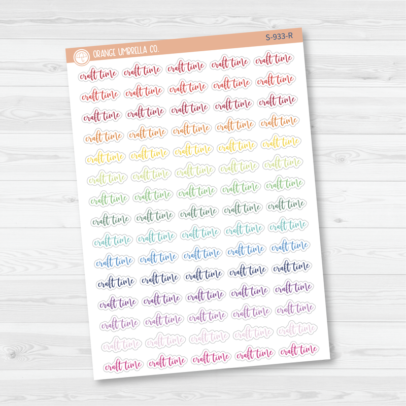 Craft Time Script Planner Stickers | F2 | S-933