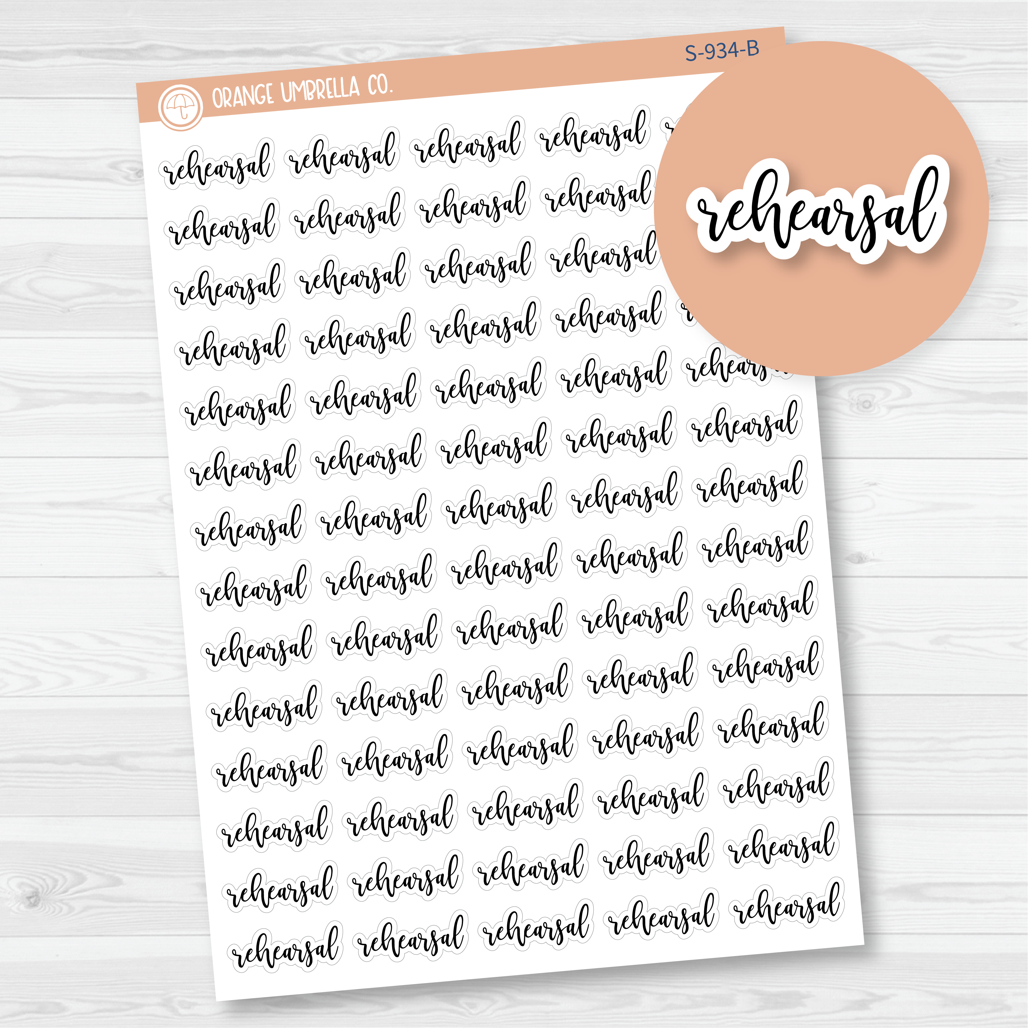 Rehearsal Script Planner Stickers | F2 | S-934-B
