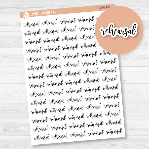 Rehearsal Script Planner Stickers | F2 | S-934-B