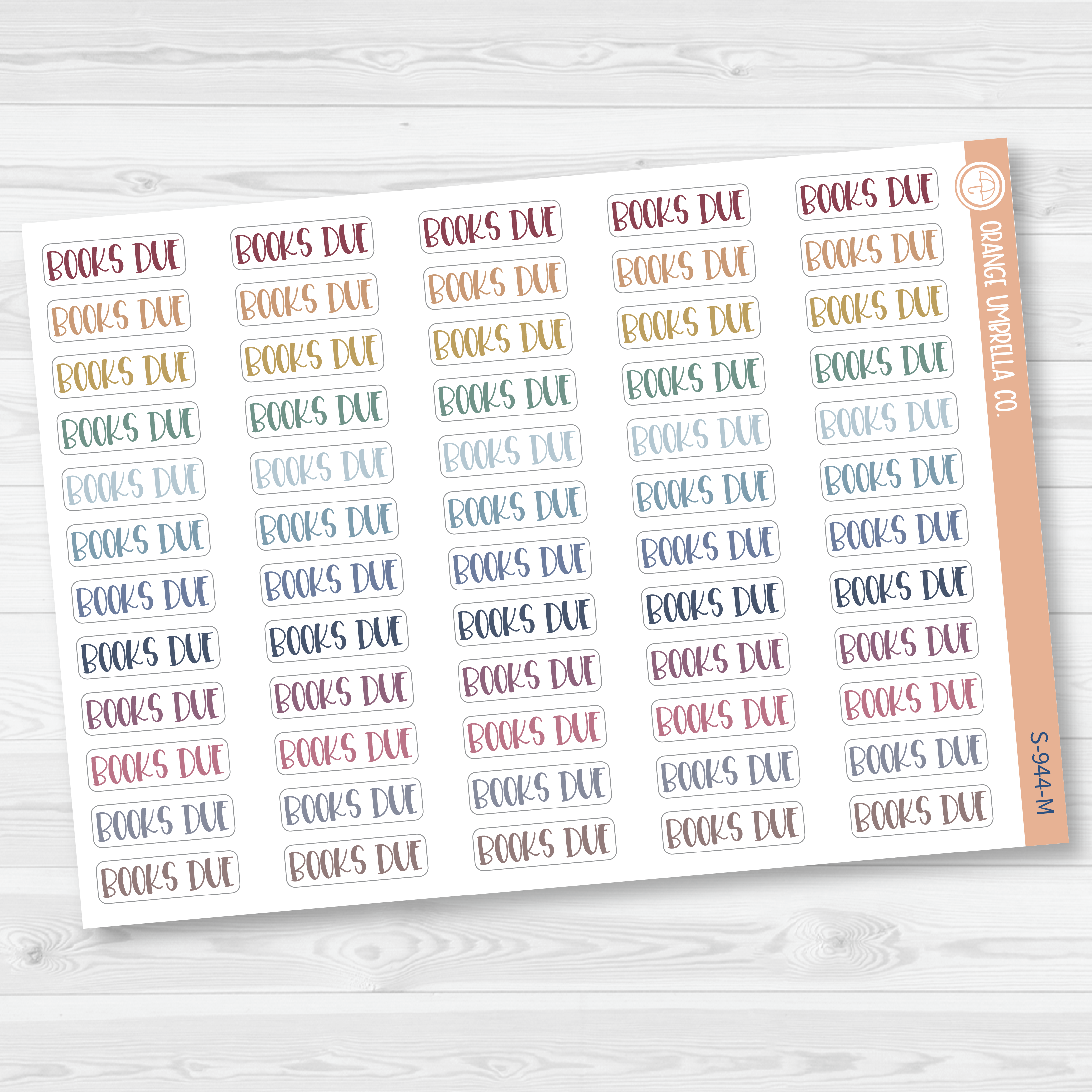 Books Due Script Planner Stickers | F1 | S-944