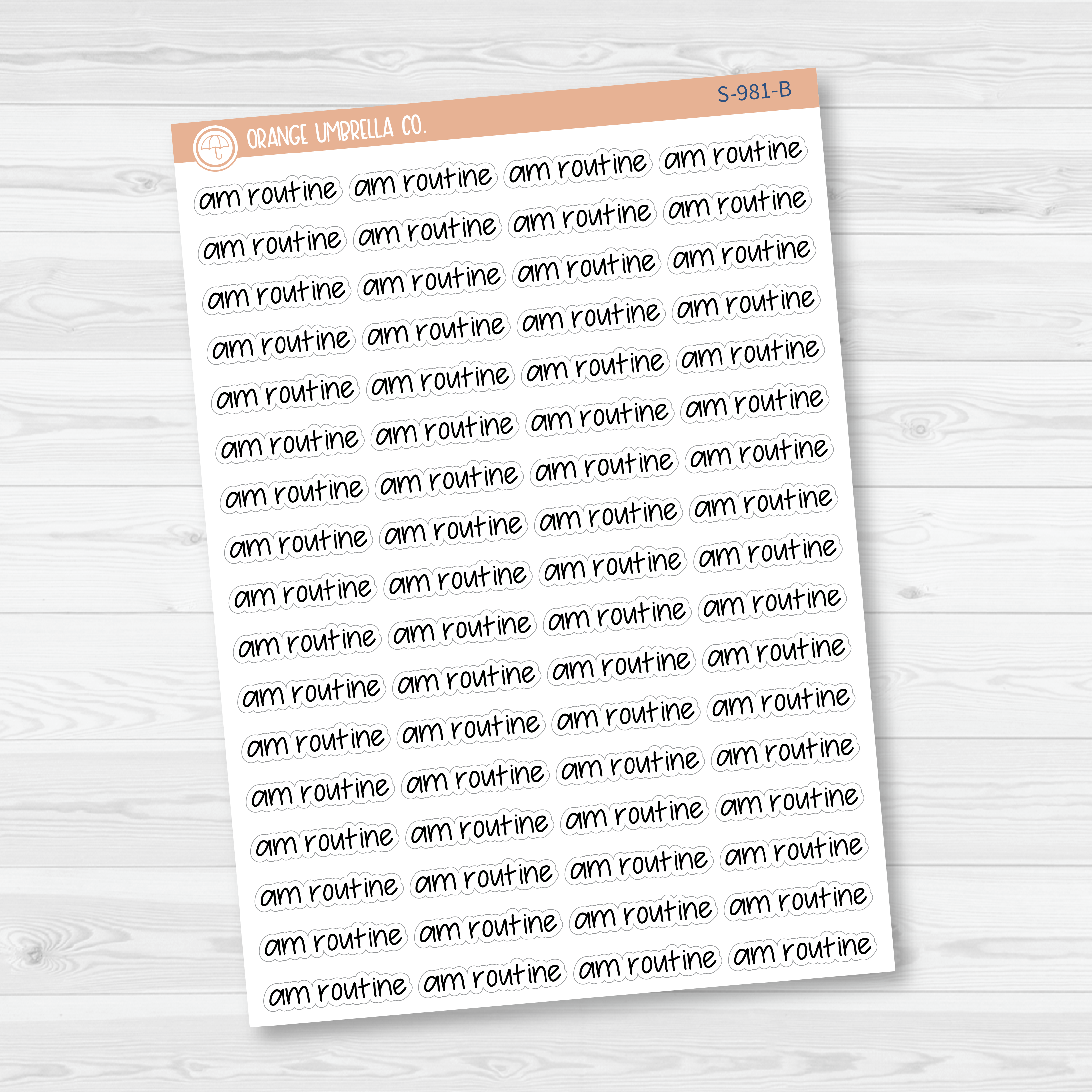 AM Routine Jen Plans Script Planner Stickers | FJP | S-981