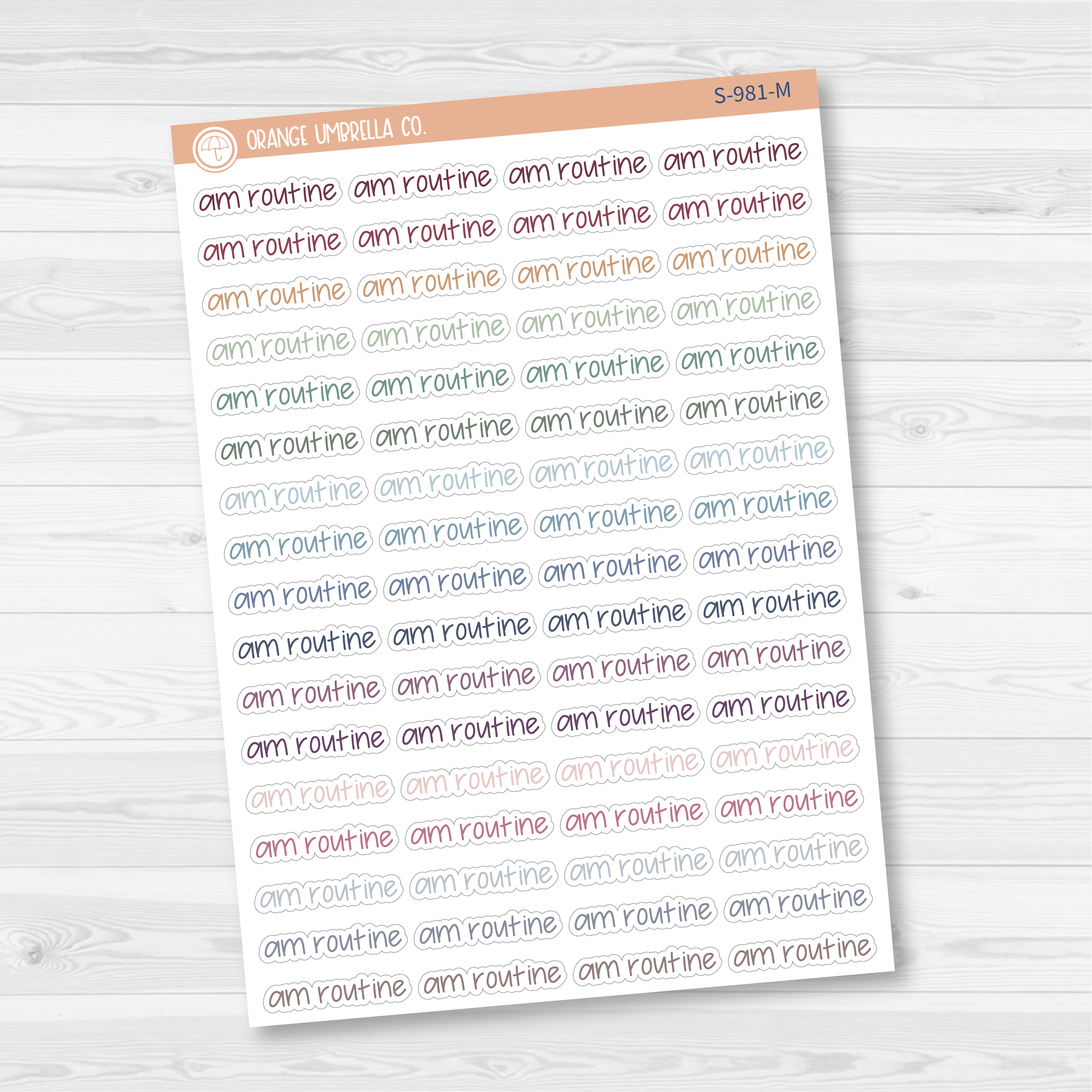 AM Routine Jen Plans Script Planner Stickers | FJP | S-981