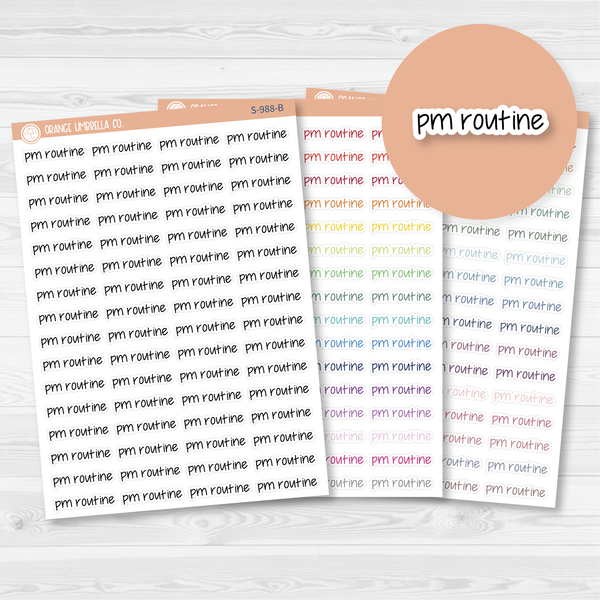 PM Routine Jen Plans Script Planner Stickers | FJP | S-988