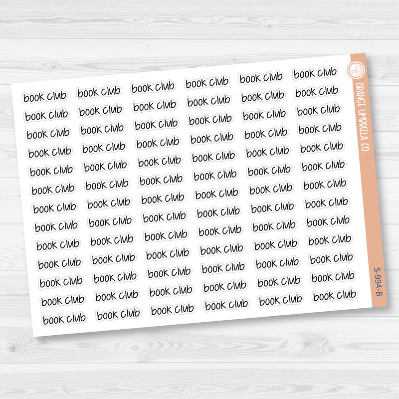 Book Club Jen Plans Script Planner Stickers | FJP | S-994