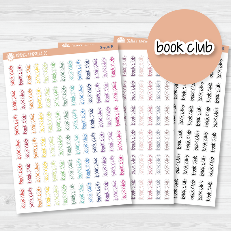 Book Club Jen Plans Script Planner Stickers | FJP | S-994