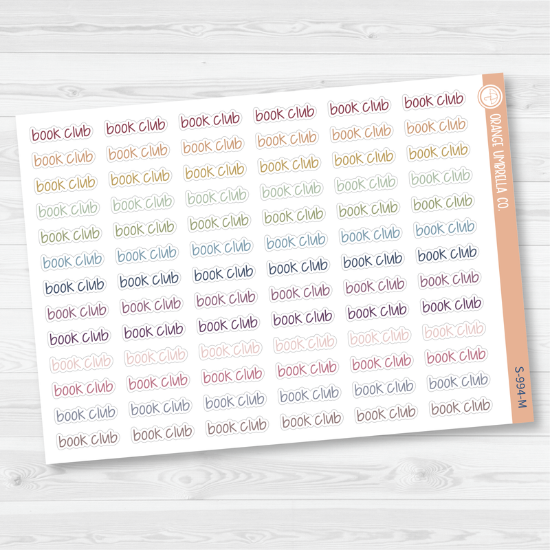 Book Club Jen Plans Script Planner Stickers | FJP | S-994