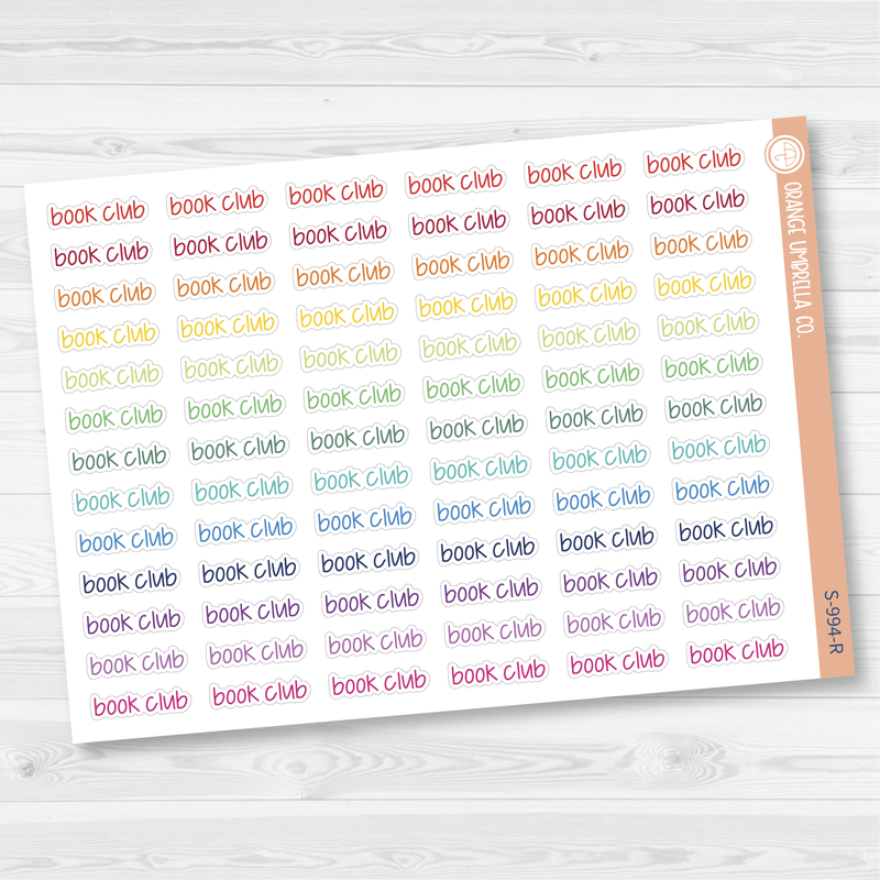 Book Club Jen Plans Script Planner Stickers | FJP | S-994