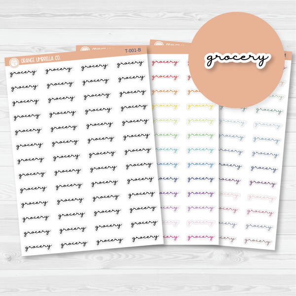Grocery Script Planner Stickers | F5 | T-001 / 904-215