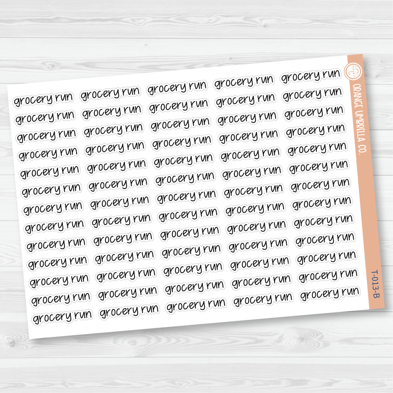 CLEARANCE | Grocery Run Jen Plans Script Planner Stickers | FJP | T-013 / 904-153