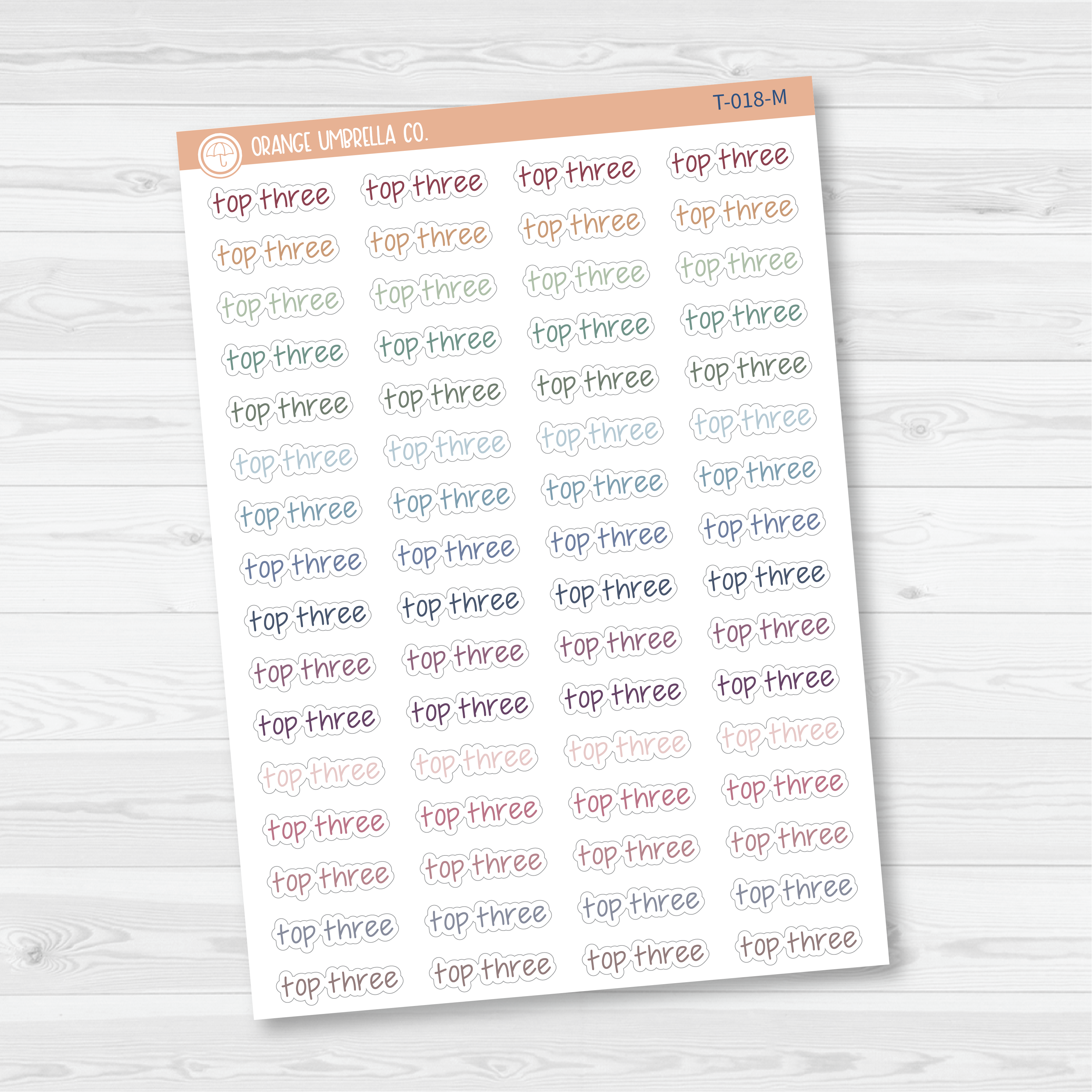 Top Three Jen Plans Script Planner Stickers | FJP | T-018
