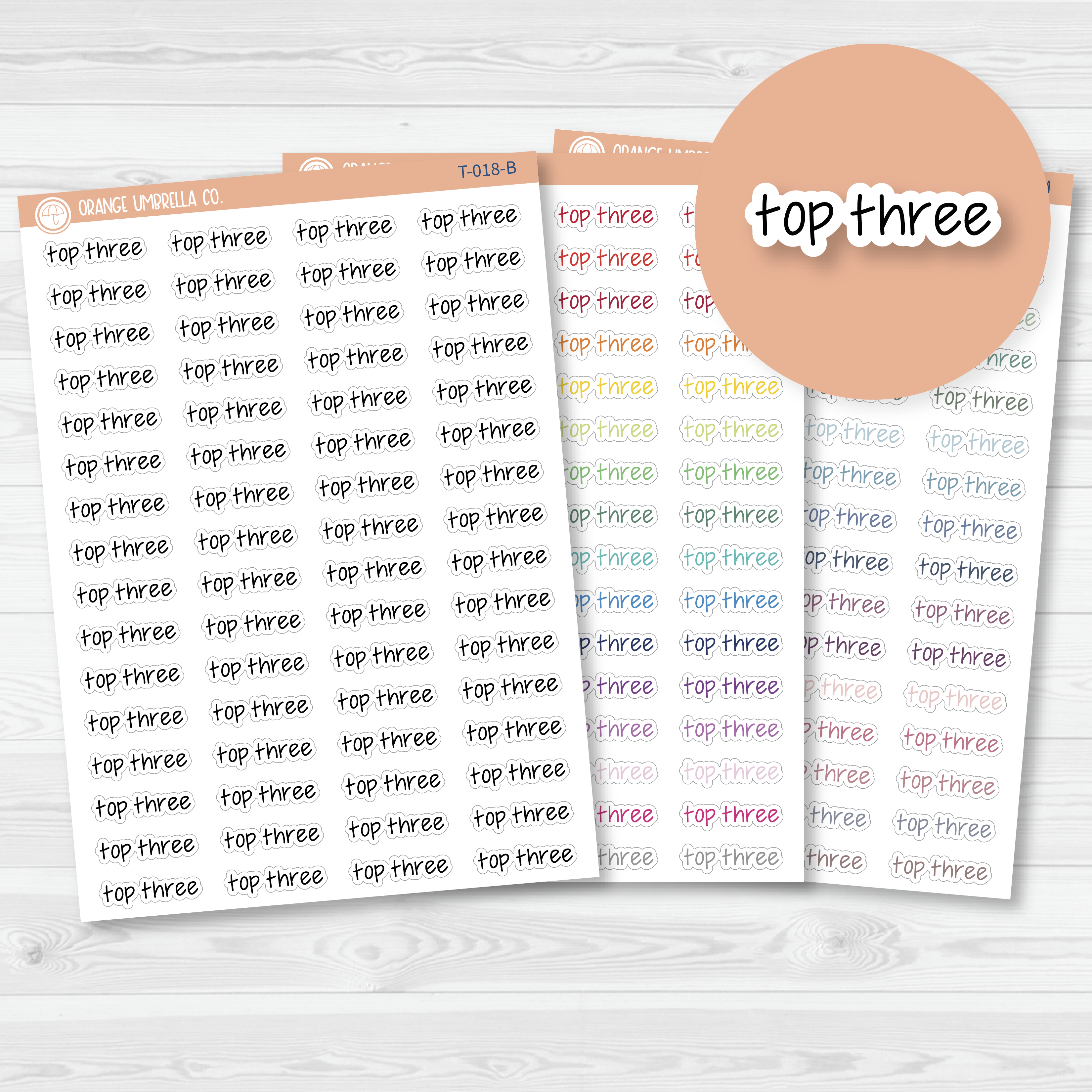 Top Three Jen Plans Script Planner Stickers | FJP | T-018