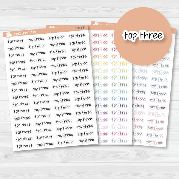 Top Three Jen Plans Script Planner Stickers | FJP | T-018 / 904-133