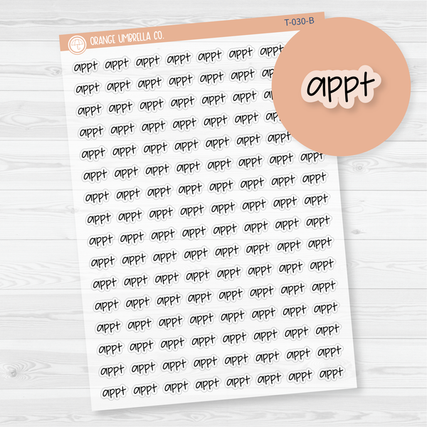 Appt Jen Plans Script Planner Stickers | FJP Clear Matte | T-030-BCM